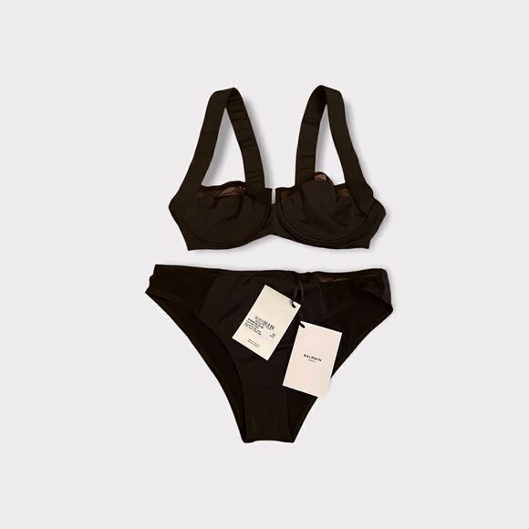 BALMAIN Paris Balconette Bra Set Sz FR38 USA S NWT - Picture 2 of 8